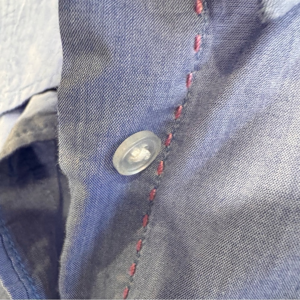 Boden Women’s Blue Button Down shirt cotton Long Sleeve Flip Cuff size 4 - Picture 8 of 12